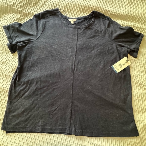 Terra & Sky Black ,Navy Blue and Green Relaxed High Low Short Sleeve T-Shirts - Picture 15 of 16